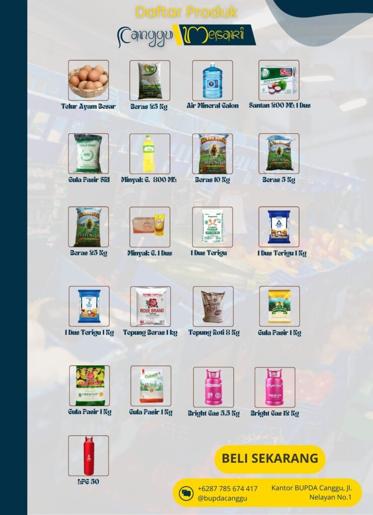 Daftar Produk Yang diJual Canggu Mesari