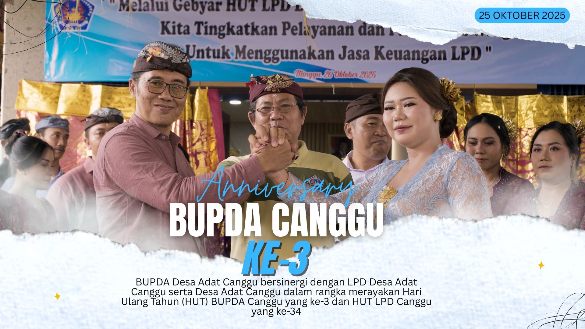 BUPDA Canggu Bersinergi dengan LPD dan Desa Adat Canggu dalam Perayaan HUT BUPDA ke-3 dan HUT LPD ke-34